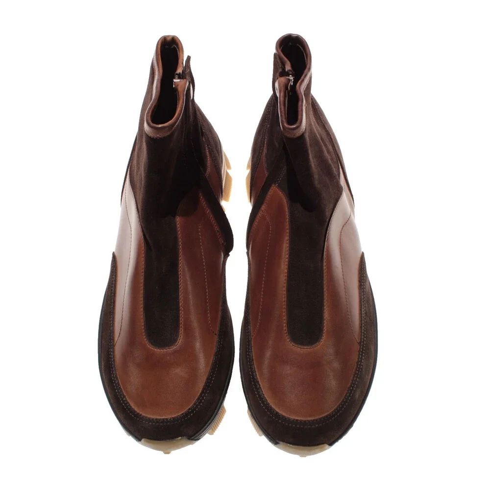 Di Bianco NWD Boots Size 42 (US 9) in Brown Suede & Leather Made in Italy